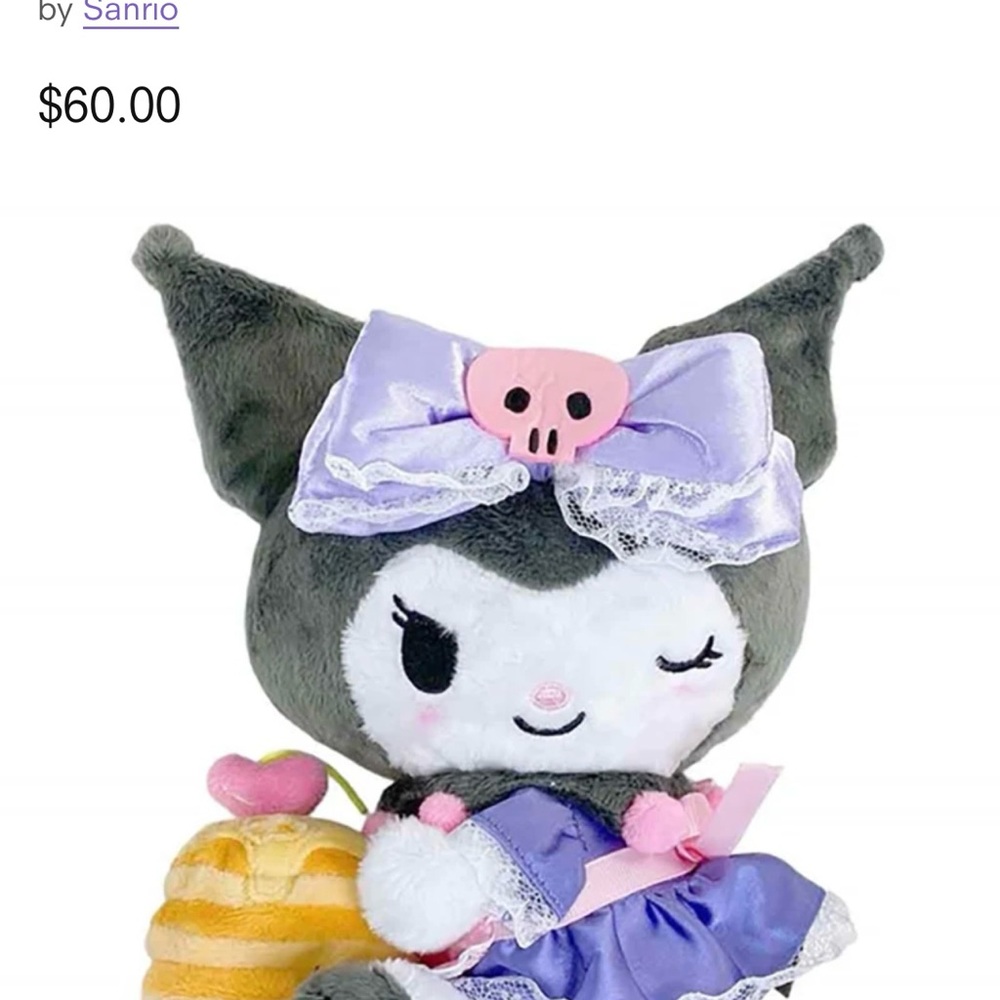 Sanrio Kuromi Plush in Gray and Purple